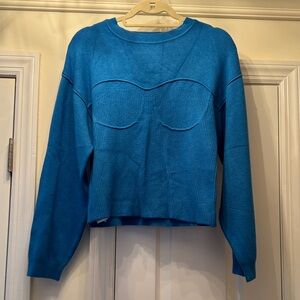 Mango Electric Blue Crew Neck Sweater